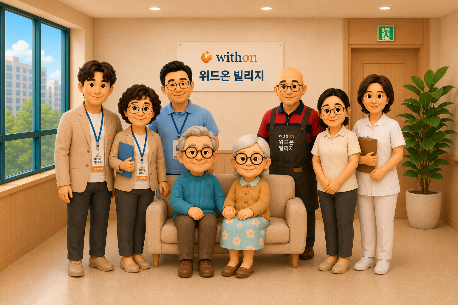 위드온 빌리지 직원과 어르신